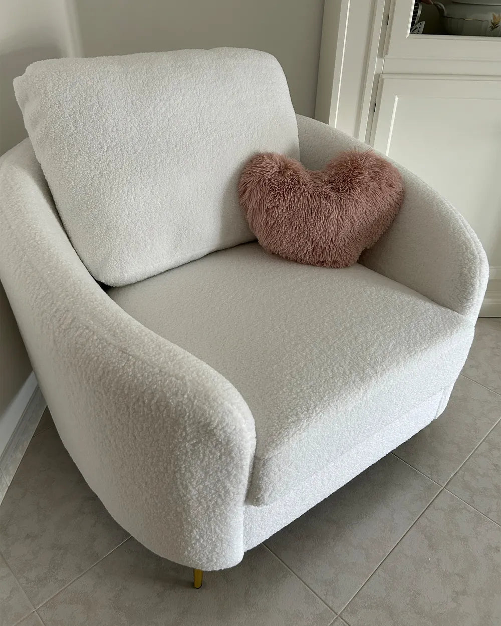 Armchair Boucle White Euclid