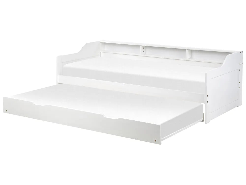 Trundle Bed Pine Wood 90 x 200 cm (EU Single) White Erlom