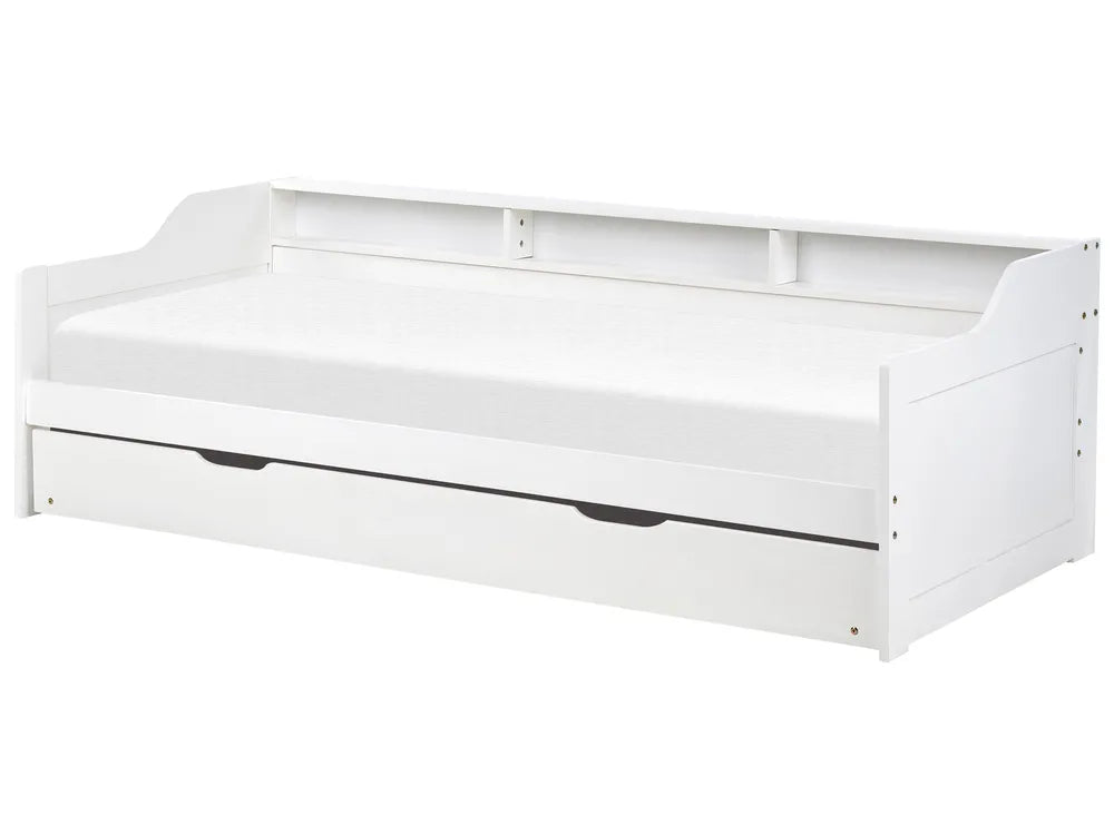 Trundle Bed Pine Wood 90 x 200 cm (EU Single) White Erlom