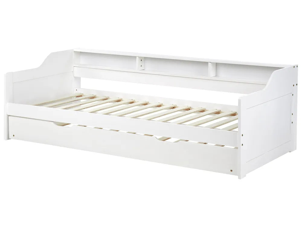 Trundle Bed Pine Wood 90 x 200 cm (EU Single) White Erlom