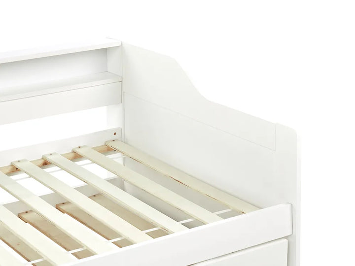 Trundle Bed Pine Wood 90 x 200 cm (EU Single) White Erlom