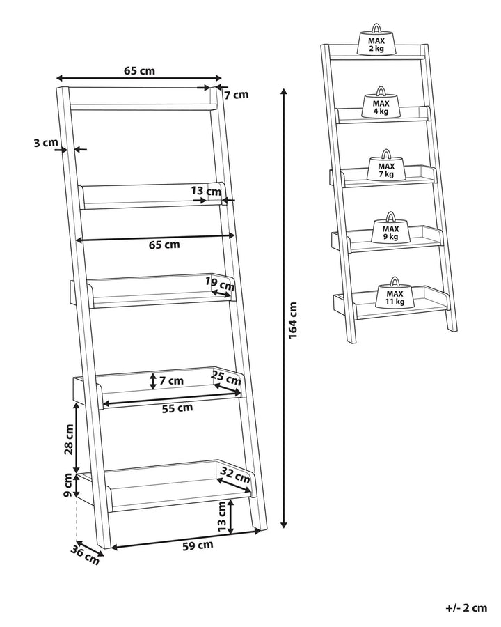 5 Tier Shelving Unit 166 cm White Lafon
