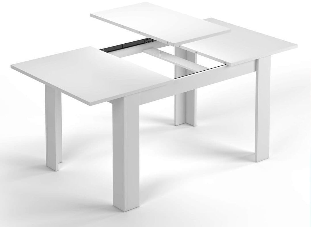 White L-shaped desk on a white background