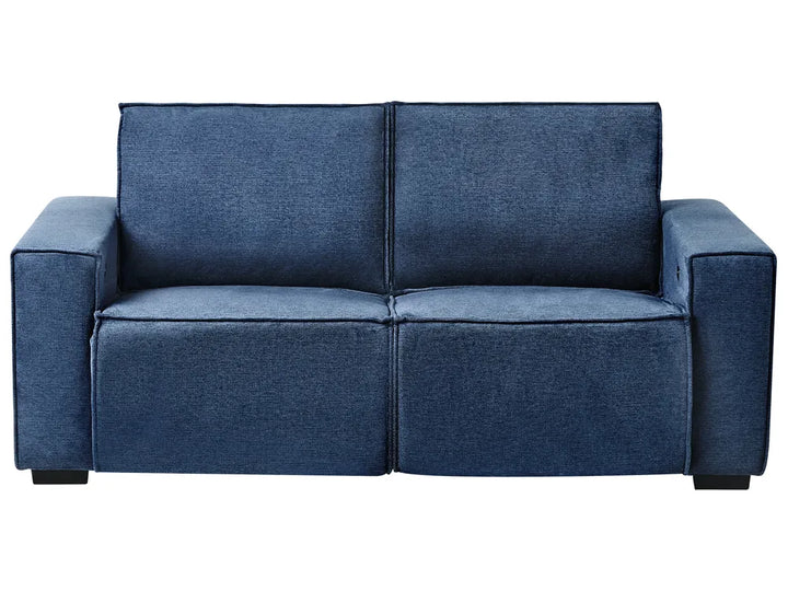 Electric Recliner Sofa 2 Seater Fabric Blue Hanscom
