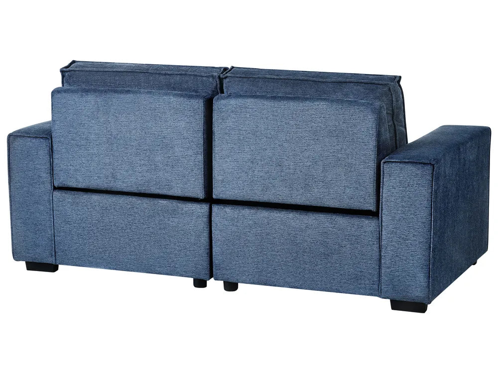 Electric Recliner Sofa 2 Seater Fabric Blue Hanscom