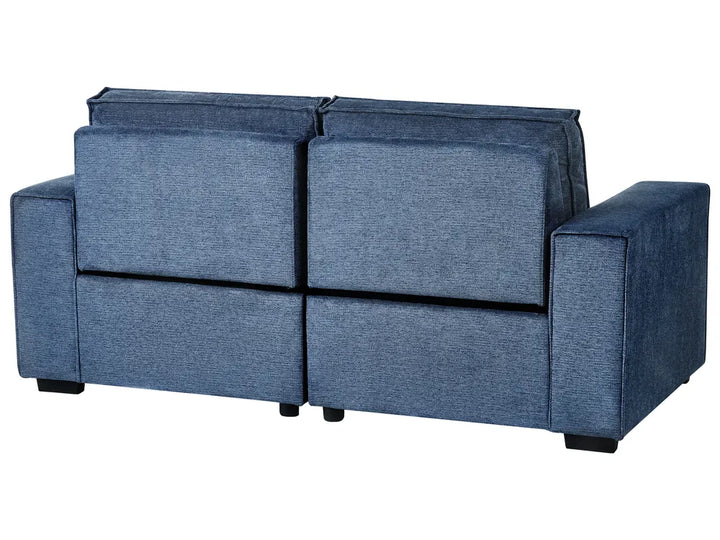 Electric Recliner Sofa 2 Seater Fabric Blue Hanscom