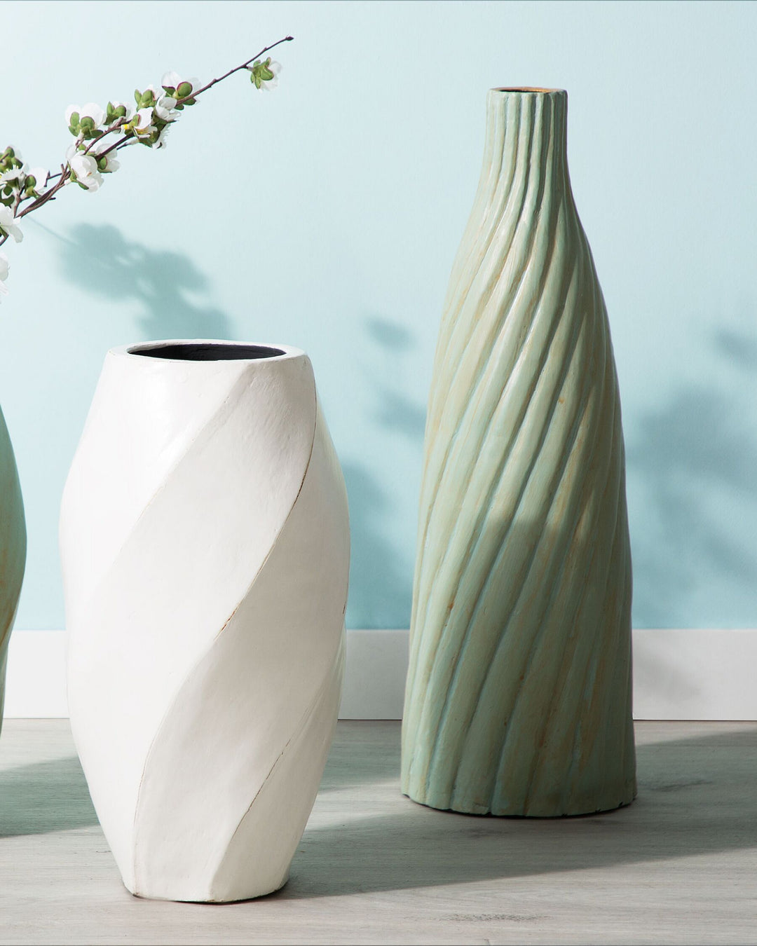 Florentia Decorative Vase Ceramic 54 cm Light Green