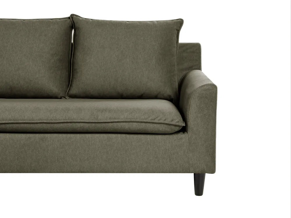 Corner Sofa 3 Seater Fabric Dark Green Right Hand Idou