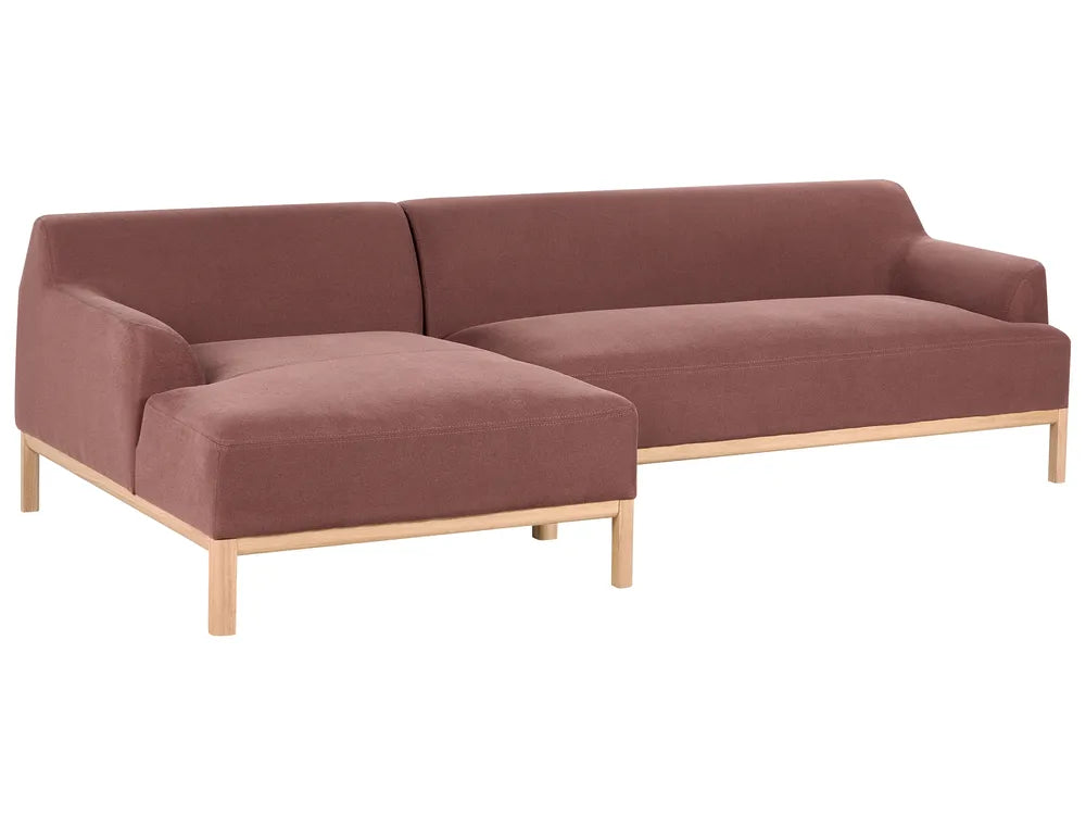 Corner Sofa 3 Seater Fabric Burgundy Right Hand Azuri