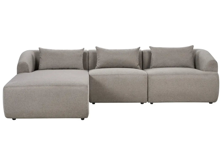 Gray sectional sofa on a white background
