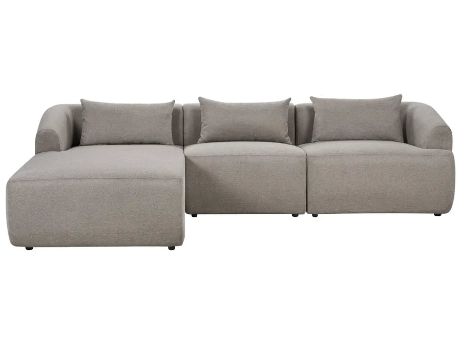 Gray sectional sofa on a white background