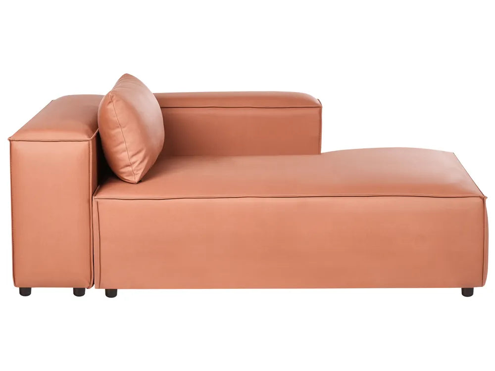 Modular Corner Sofa 3 Seater Faux Leather Golden Brown with Ottoman Left Hand Nova