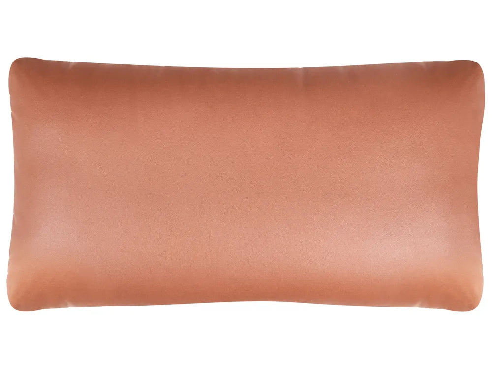 Modular Corner Sofa 3 Seater Faux Leather Golden Brown with Ottoman Left Hand Nova