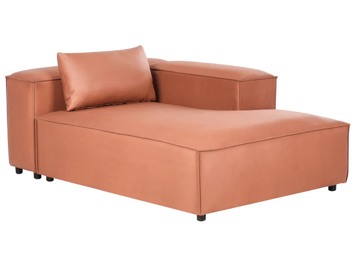 Modular Corner Sofa 3 Seater Faux Leather Golden Brown with Ottoman Left Hand Nova