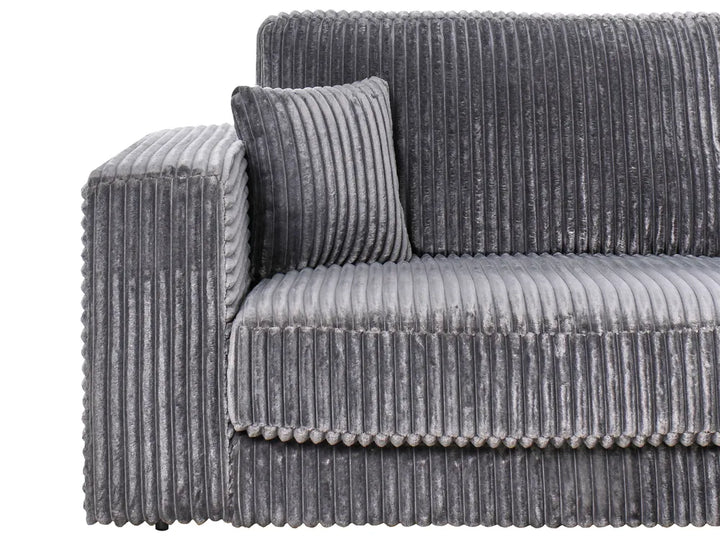 Corner Sofa 3 Seater Corduroy Dark Grey Right Hand Vardie