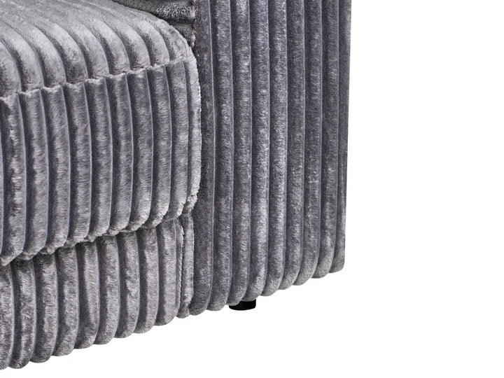 Corner Sofa 3 Seater Corduroy Dark Grey Right Hand Vardie