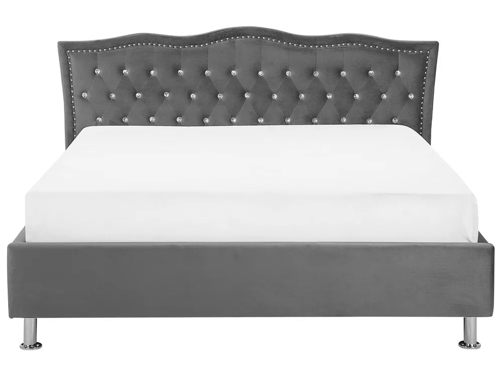 Ottoman Bed Velvet 160 x 200 cm (EU King Size) Dark Grey Minas