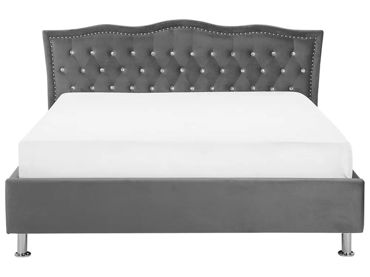 Ottoman Bed Velvet 160 x 200 cm (EU King Size) Dark Grey Minas