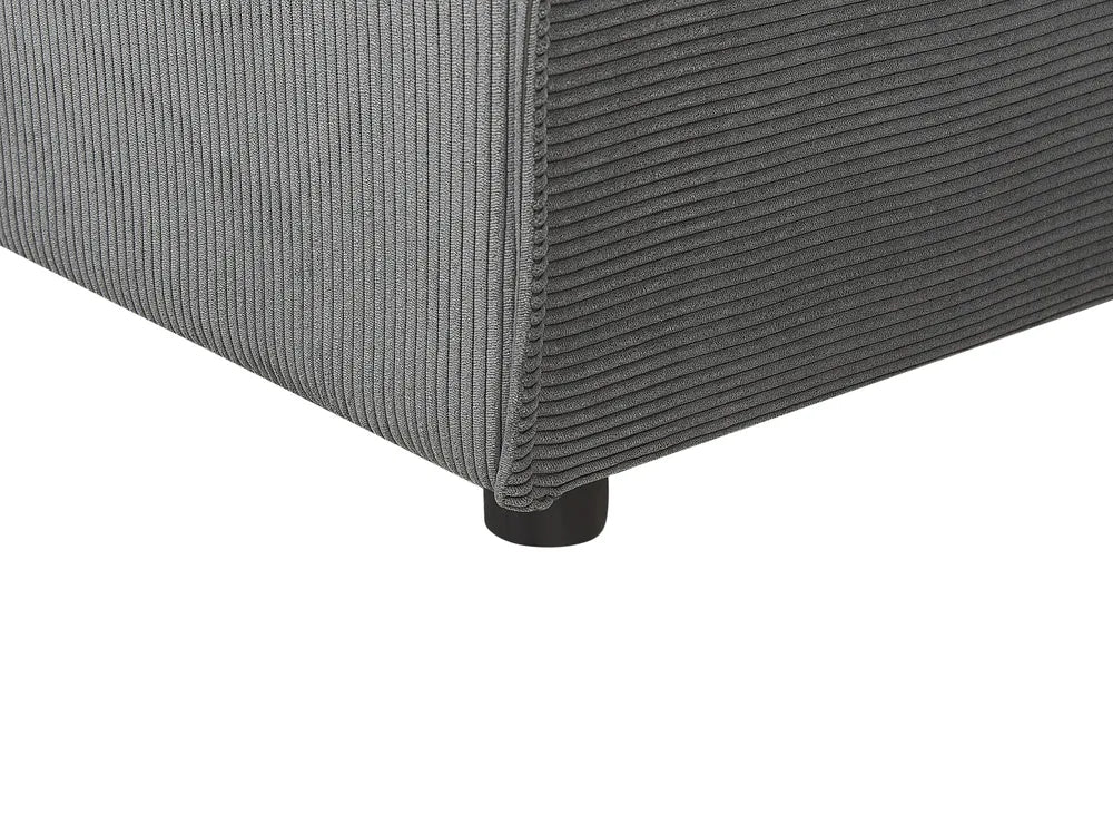 Corner Sofa Bed 3 Seater Corduroy Graphite Grey Right Hand Middale