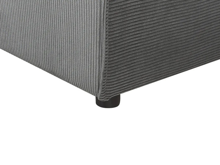 Corner Sofa Bed 3 Seater Corduroy Graphite Grey Right Hand Middale