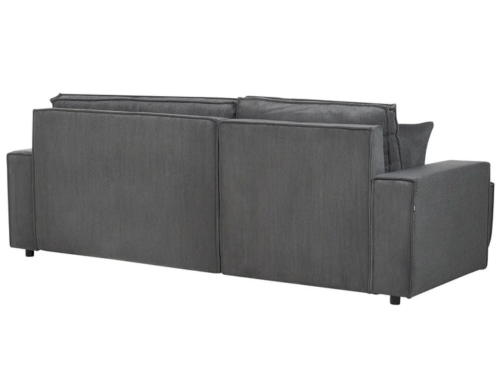 Corner Sofa Bed 3 Seater Corduroy Graphite Grey Right Hand Middale