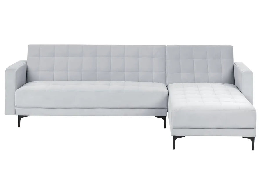 Gray sectional sofa on a white background