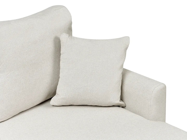 Corner Sofa Bed 3 Seater Faux Linen Light Beige Left Hand Azuri