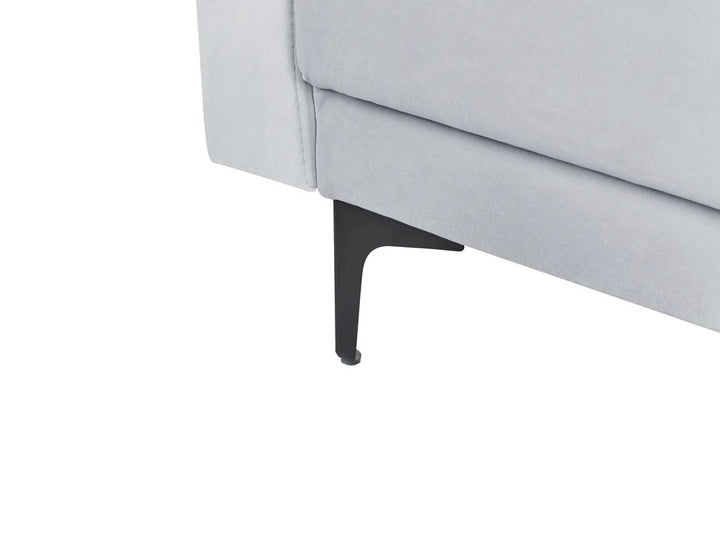 Modular Corner Sofa Bed 4 Seater Velvet Light Grey Left Hand Denby