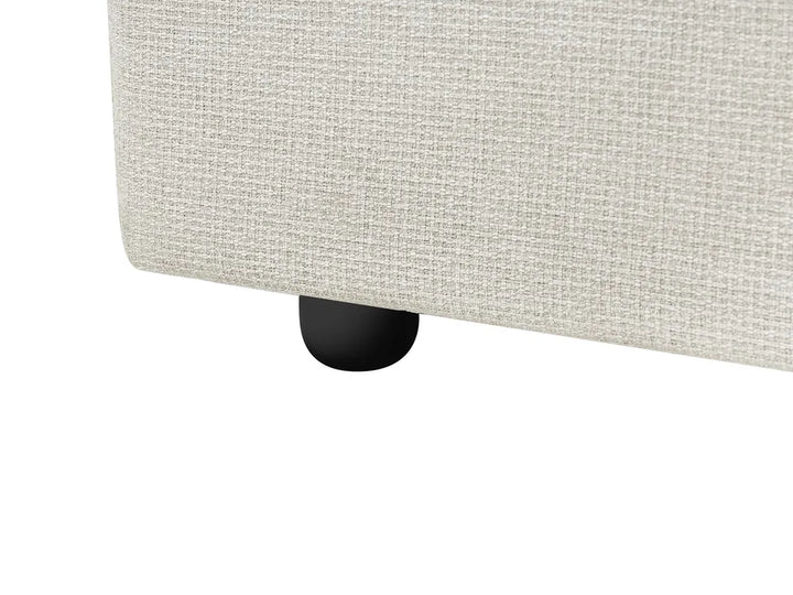 Corner Sofa Bed 3 Seater Faux Linen Light Beige Left Hand Azuri