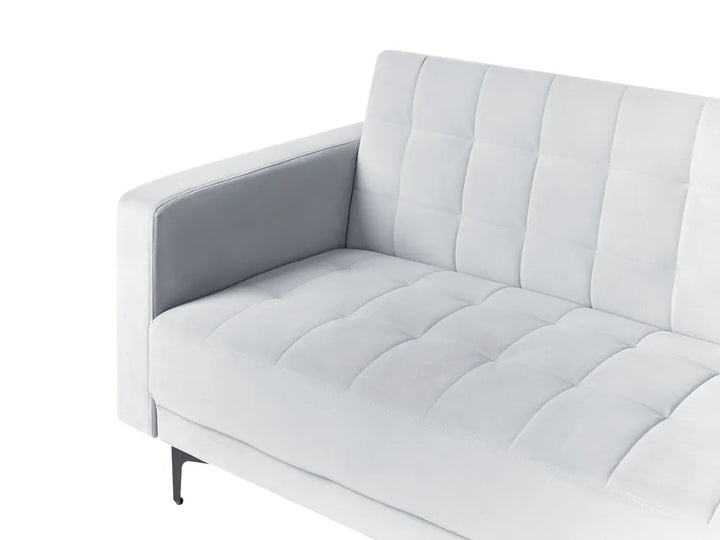 Modular Corner Sofa Bed 4 Seater Velvet Light Grey Left Hand Denby