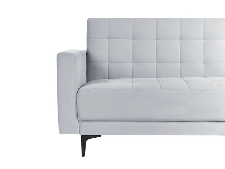 Modular Corner Sofa Bed 4 Seater Velvet Light Grey Left Hand Denby