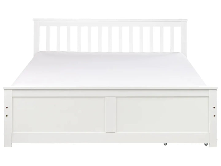 Bed with Storage Drawers Pine Wood 160 x 200 cm (EU King Size) White Belchertown