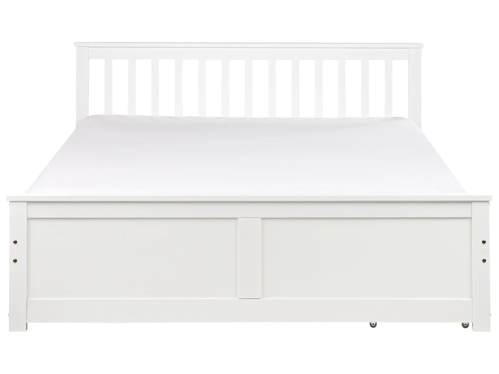 Bed with Storage Drawers Pine Wood 160 x 200 cm (EU King Size) White Belchertown