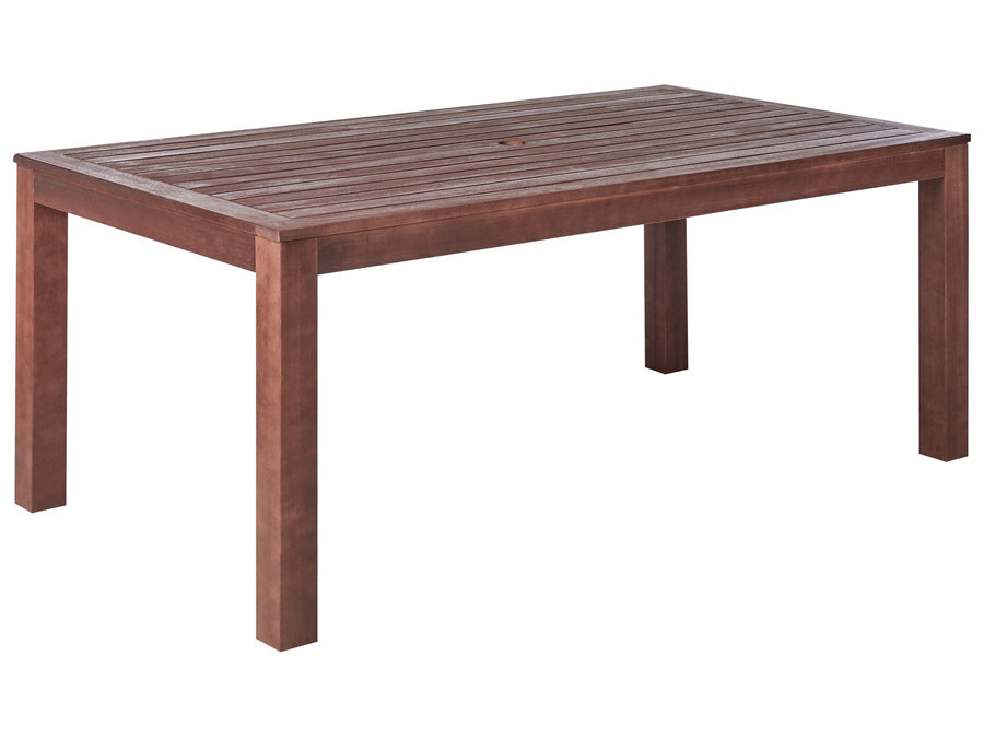Tuscania Garden Dining Table 180 cm 100 cm Eucalyptus Wood Dark Brown