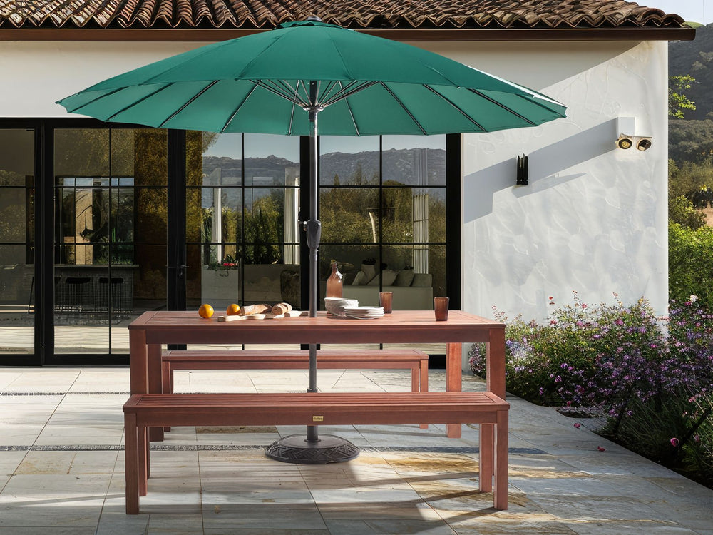 Tuscania Garden Dining Table 180 cm 100 cm Eucalyptus Wood Dark Brown
