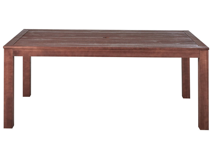 Tuscania Garden Dining Table 180 cm 100 cm Eucalyptus Wood Dark Brown