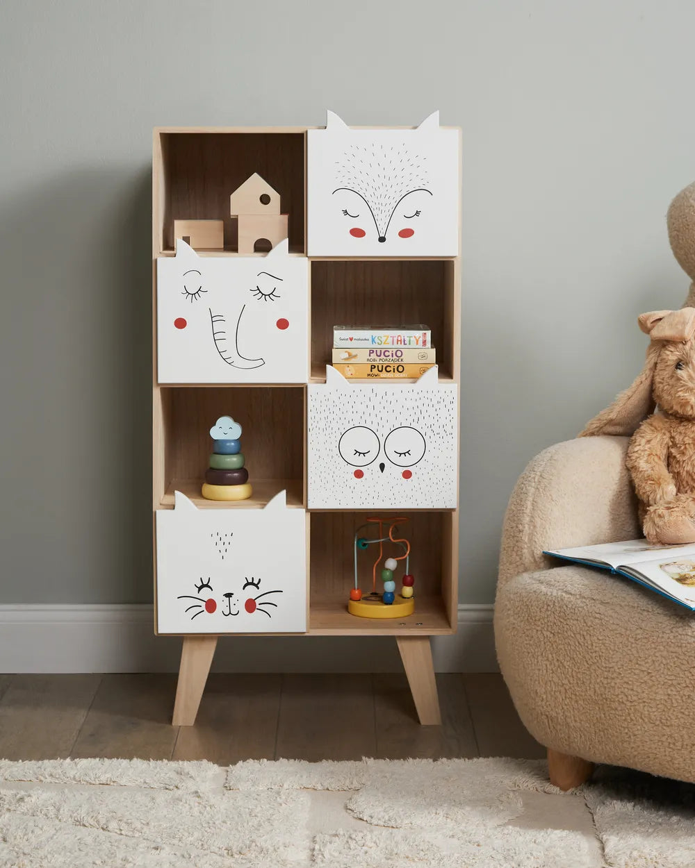 4 Tier Bookcase 70 cm Light Brown Alleisha