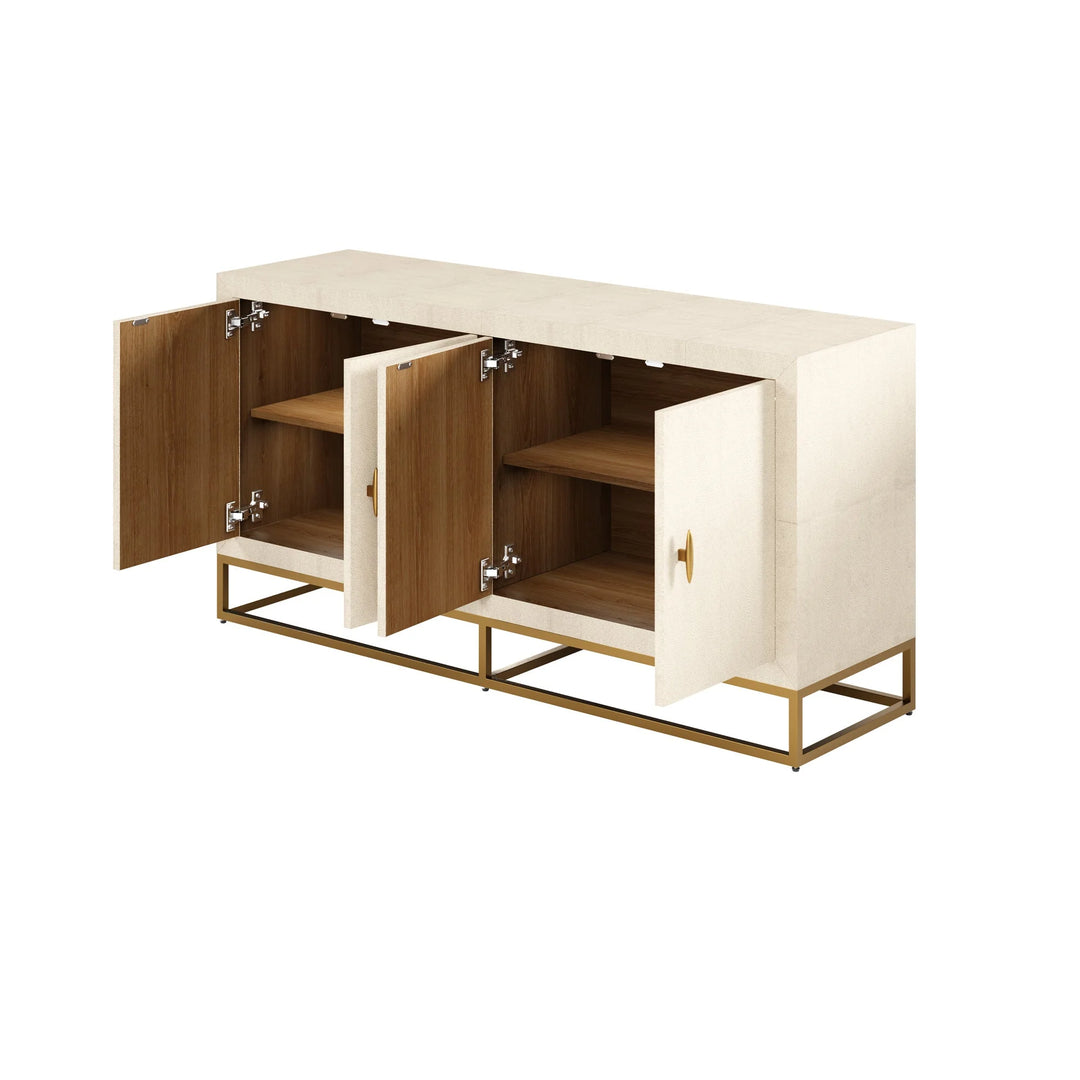 D.I.Designs Hampton Ivory Shagreen & Gold Sideboard