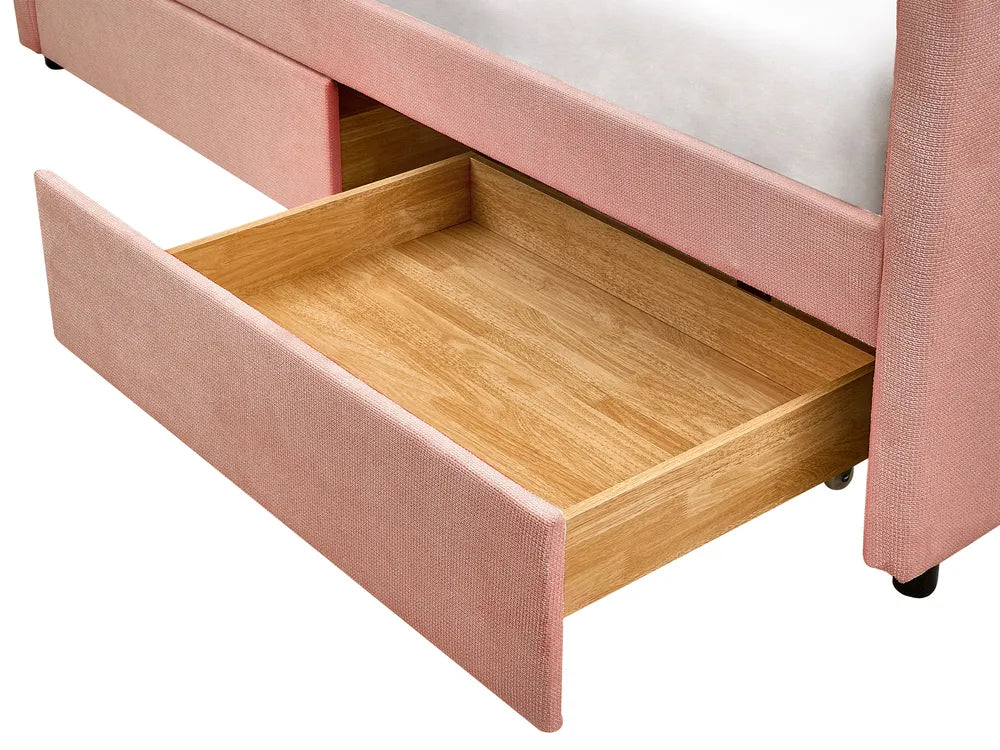 Daybed with Storage Fabric 90 x 200 cm (EU Single) Pink Zayri