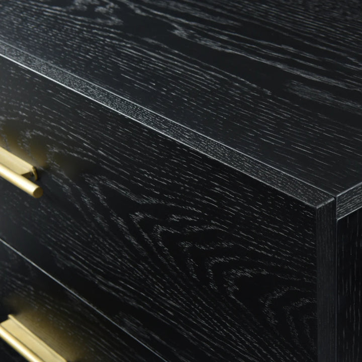 Tulip Black Wood & Gold Chest of Drawers