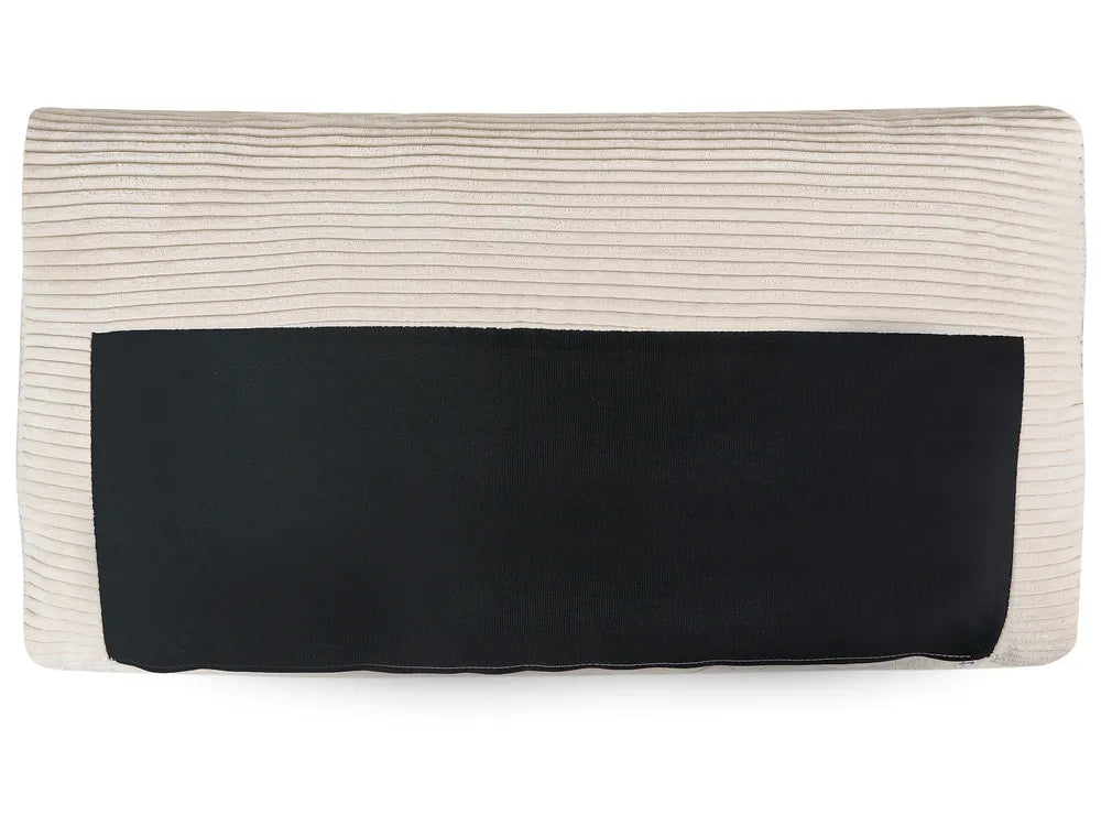 Corner Sofa 4 Seater Corduroy Light Beige Right Hand Herrick