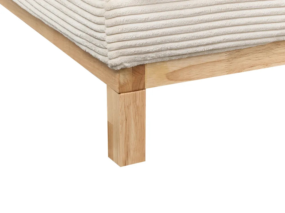 Corner Sofa 4 Seater Corduroy Light Beige Right Hand Herrick