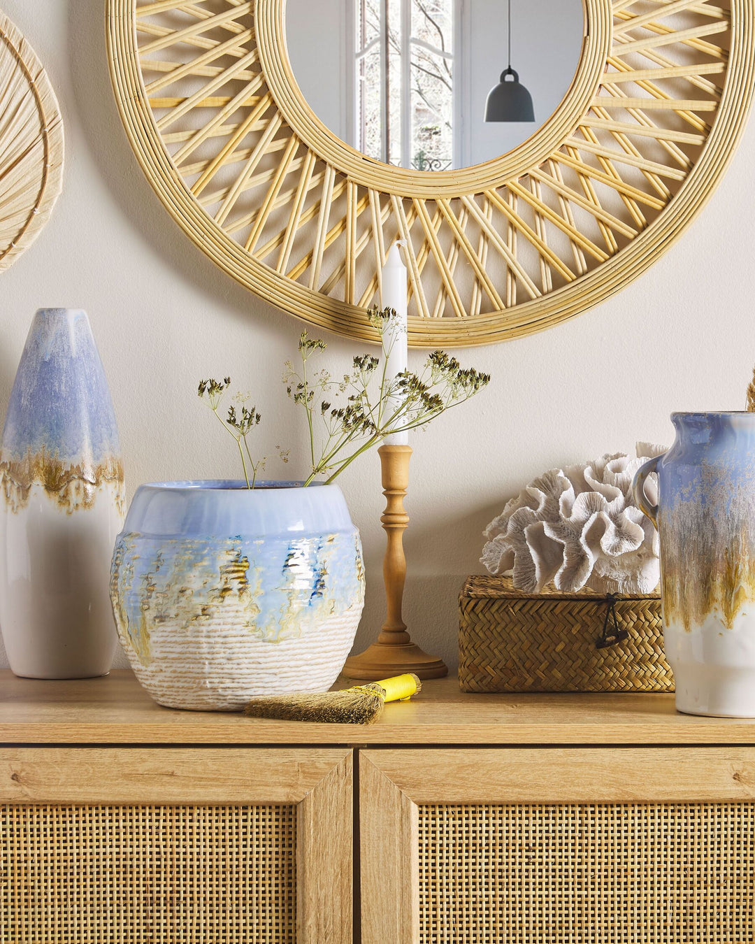 Berge Flower Vase Stoneware 19 cm Multicolour