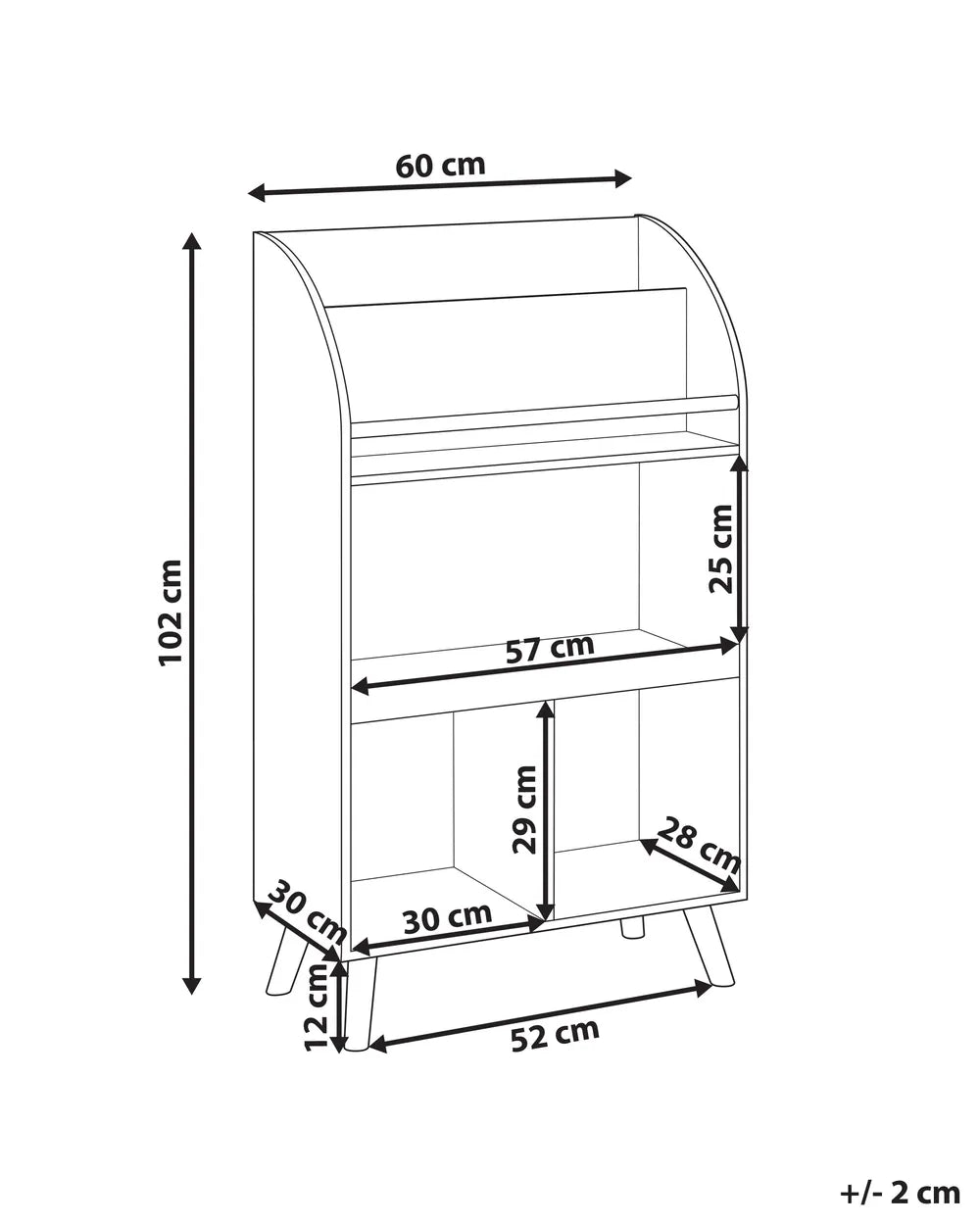 3 Tier Bookcase 102 cm Pastel Pink Alleisha