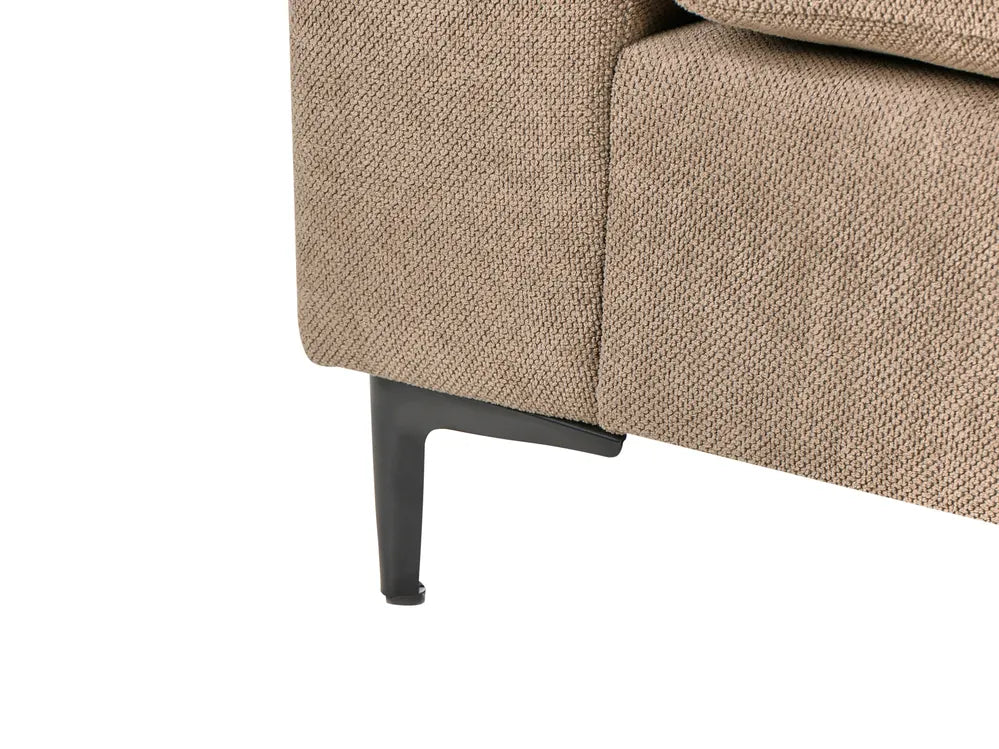 Corner Sofa 3 Seater Fabric Brown Left Hand Emilio