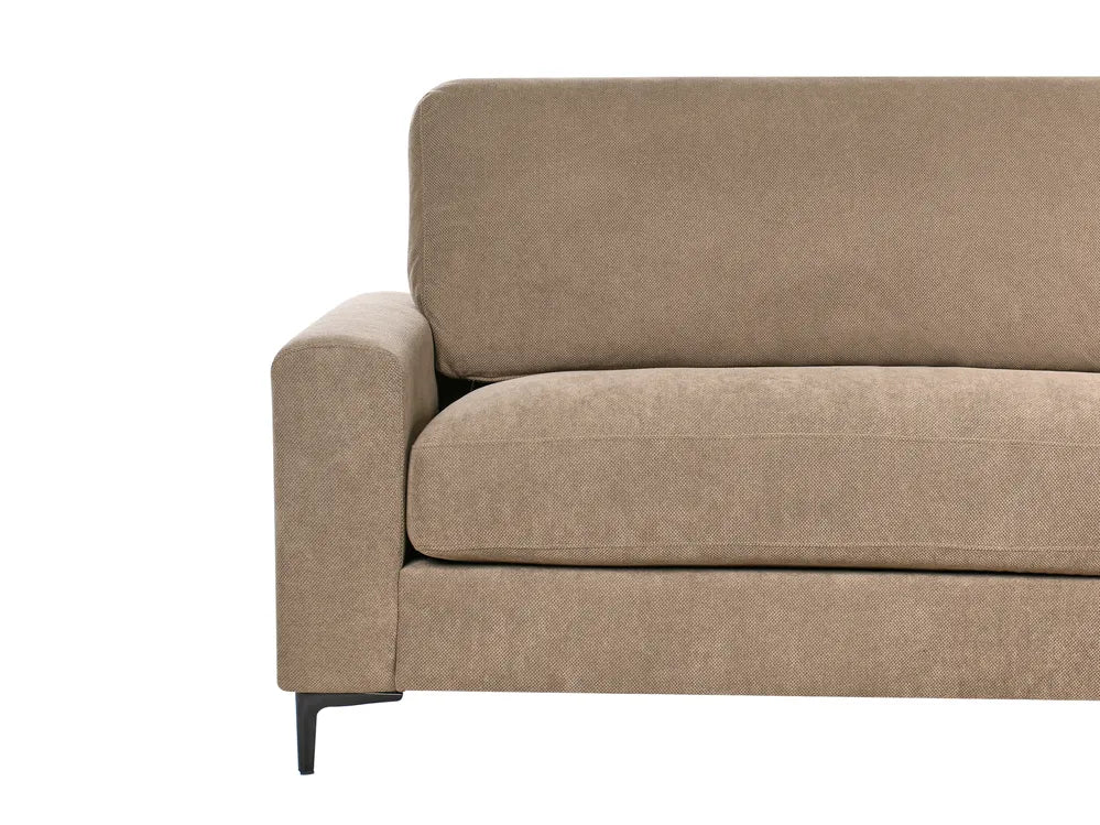 Corner Sofa 3 Seater Fabric Brown Left Hand Emilio