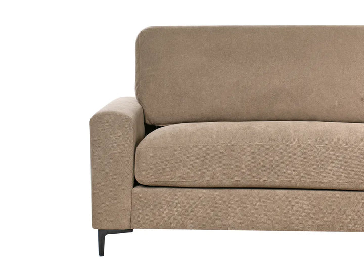 Corner Sofa 3 Seater Fabric Brown Left Hand Emilio