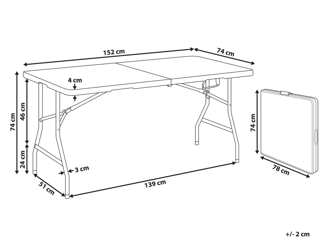 Cugnoli Outdoor Dining Table for 4 152 cm 74 cm White