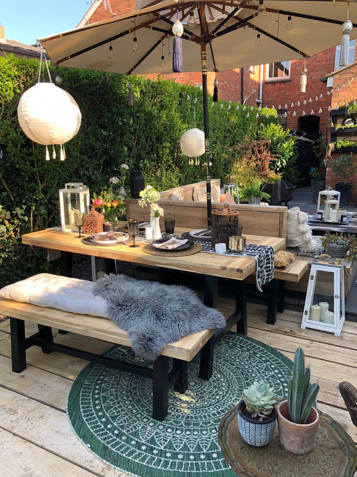 Scania Garden Dining Table 170 cm 80 cm Acacia Wood Black