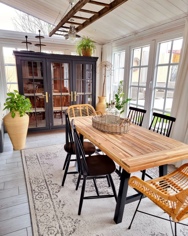 Scania Garden Dining Table 170 cm 80 cm Acacia Wood Black